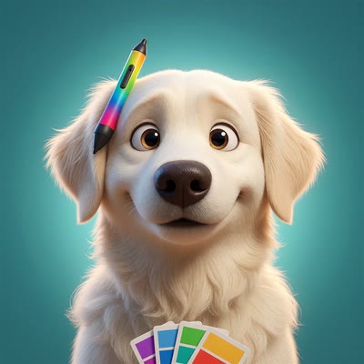 Dubu, our cartoon designer dog